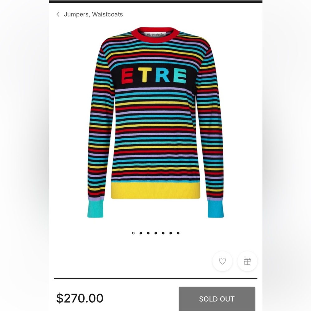 Etre cecile Multicolor Striped jumper pullover size 36 wool